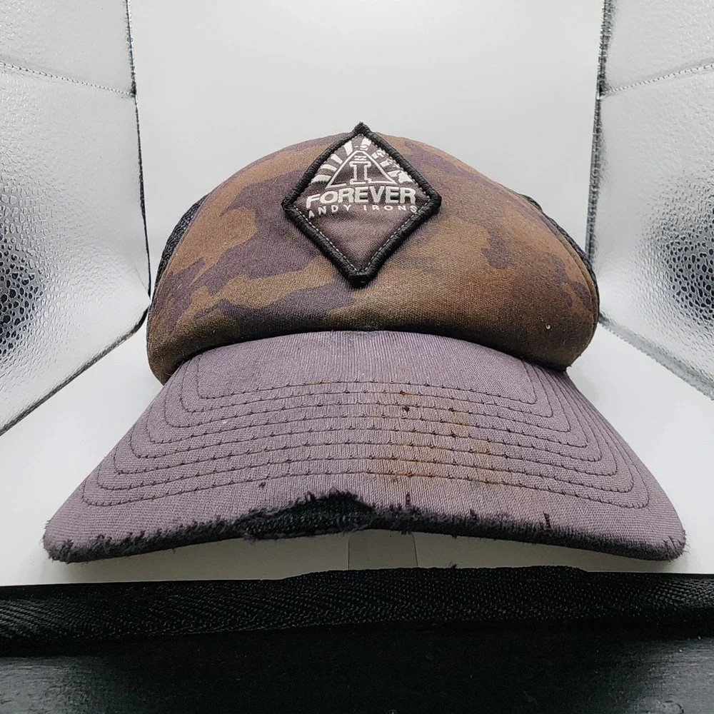 Billabong Forever Andy Irons Camo Trucker Hat Mens Snapback Mesh Cap Brown Black
